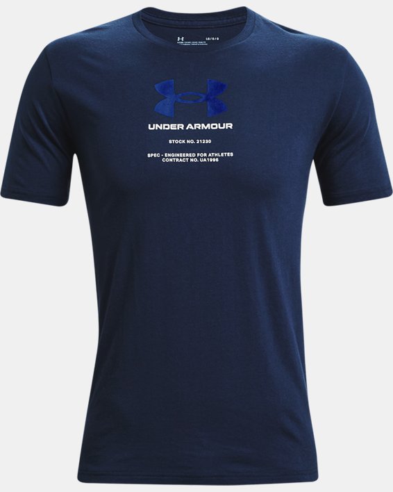 Men's UA Engineered Short Sleeve, Navy, pdpMainDesktop image number 4